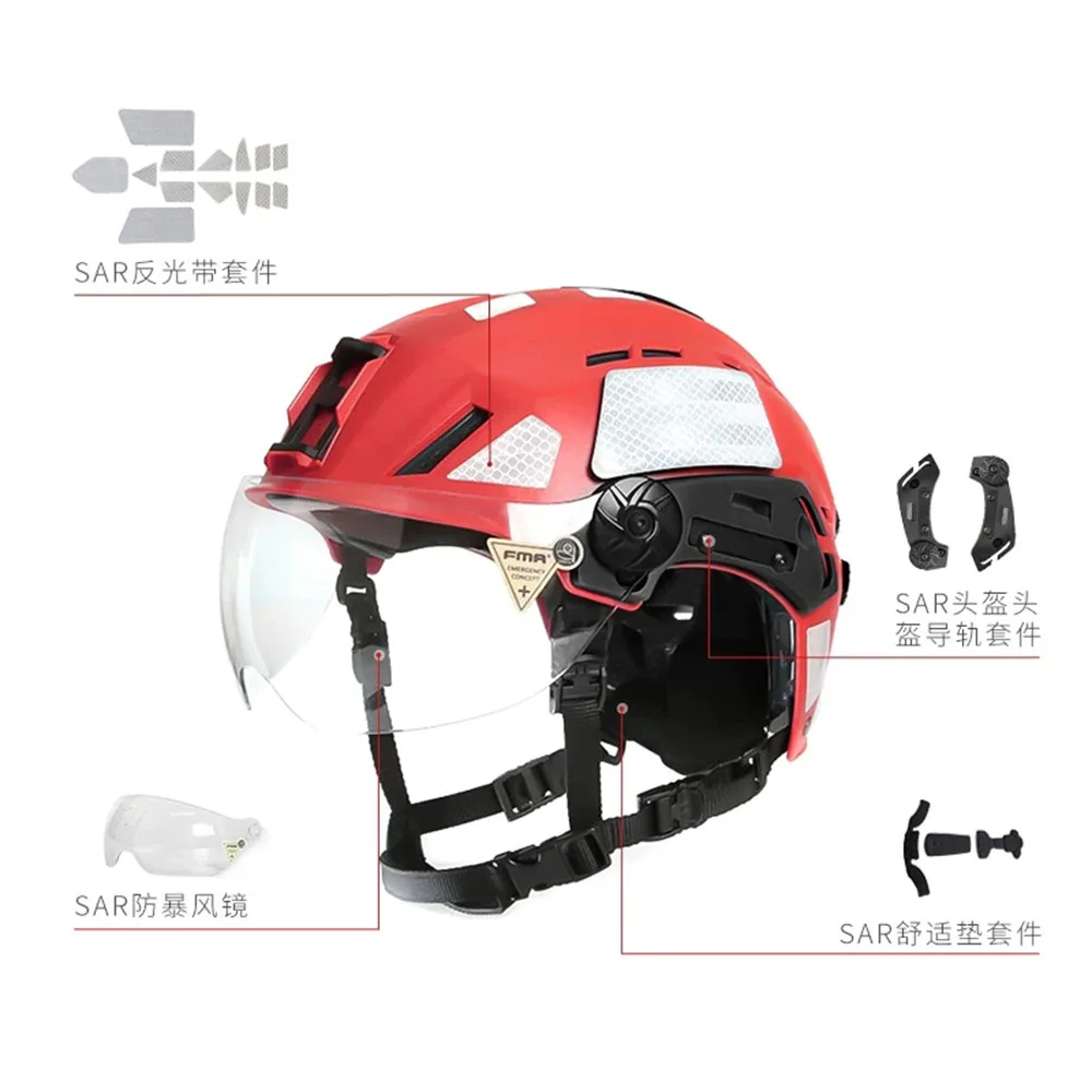 Casco táctico ligero FMA EX SAR con visera para exterior - imagen 4