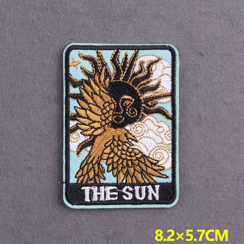 Parches para planchar Tarot en ropa, parches térmicos, rayas para ropa, parche bordado DIY en mochila, parches para ropa con hierro - imagen 5