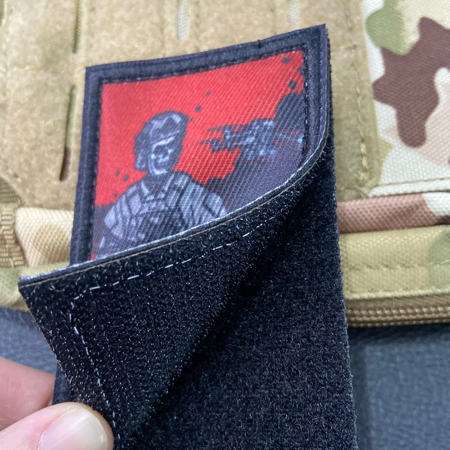 Parche de impresión táctico del soldado guerrero del telescopio, insignia del emblema del gancho para uniforme, chaleco, mochila, gorra, equipo - imagen 2