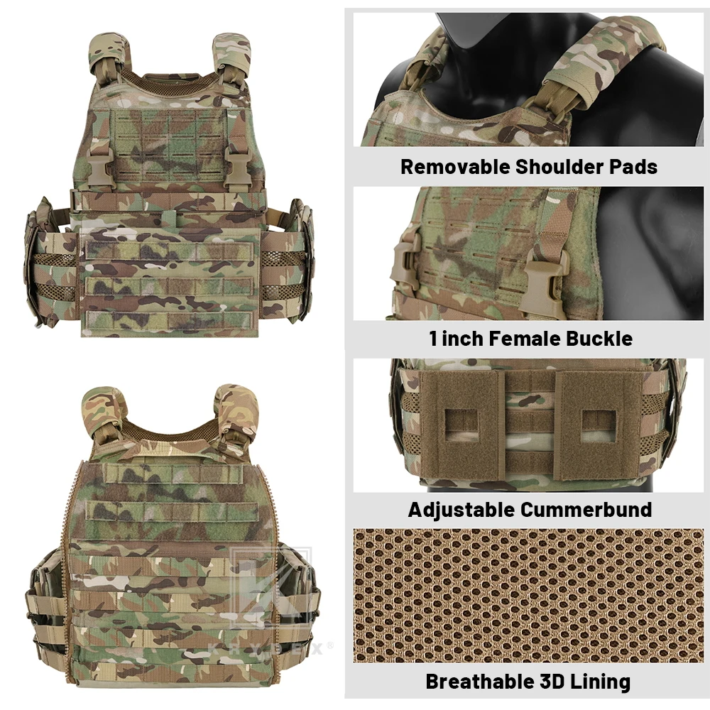 KRYDEX-portador de placa táctico SCARAB, chaleco MOLLE Modular de alta resistencia para uso en entrenamiento táctico de deportes al aire libre - imagen 2