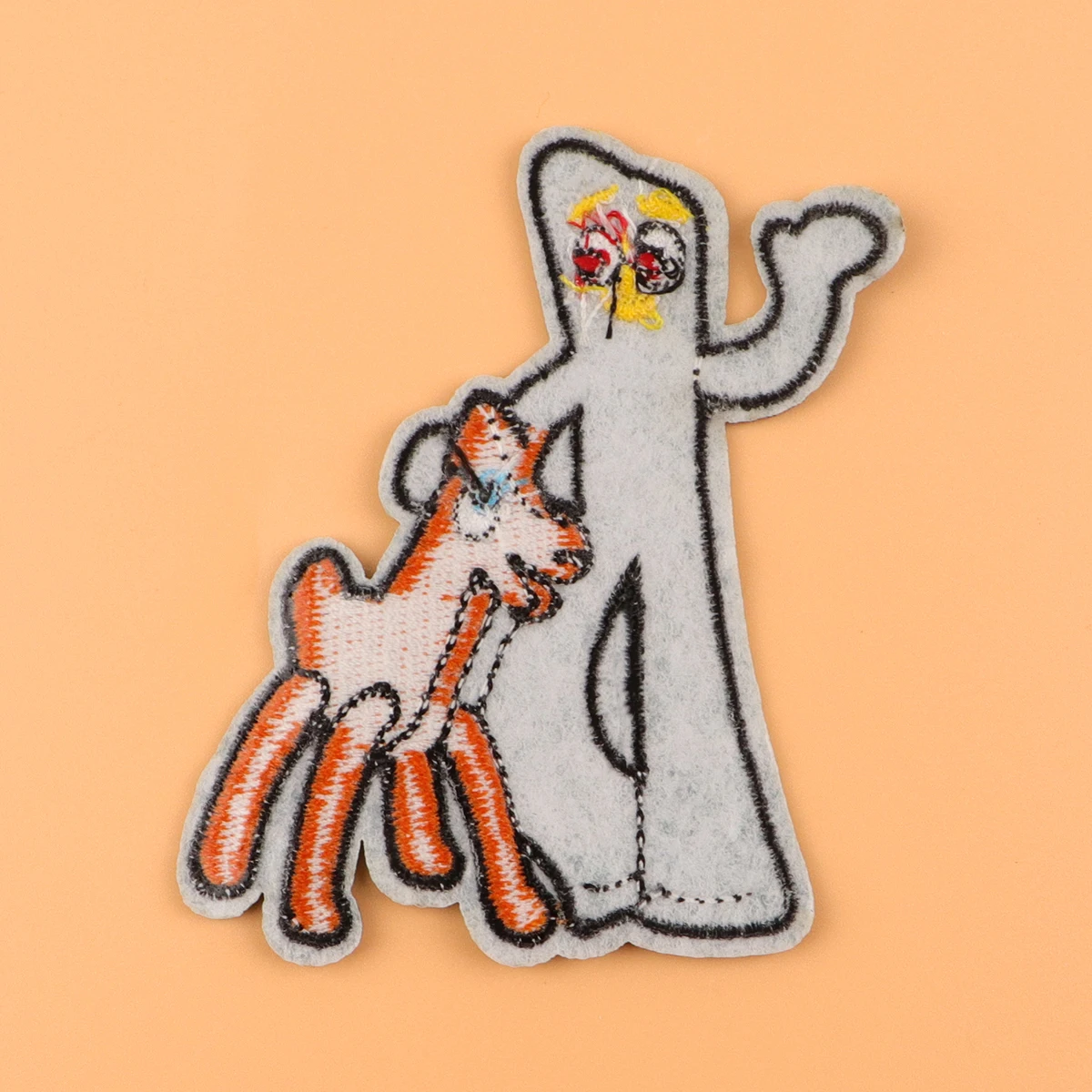 Parches de figuras de dibujos animados para ropa, parches bordados con plancha de animales bonitos para ropa, accesorio de apliques de rayas DIY - imagen 2