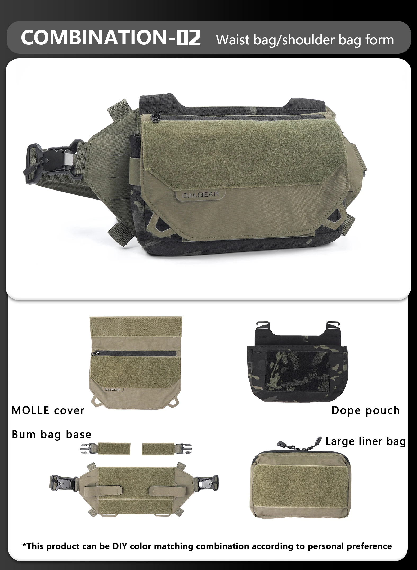 DMGear 1120X riñonera multifuncional Original, bolso táctico colgante para el pecho, bolso funcional de tendencia - imagen 5