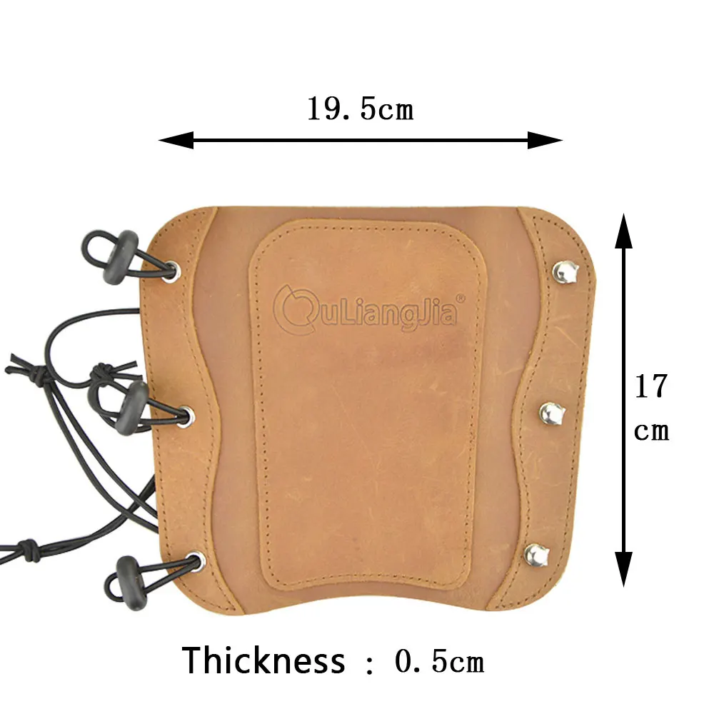 Protector de brazo de piel de vaca para tiro con arco, protección ajustable para brazo izquierdo y derecho para caza tradicional, tiro con arco recurvo, 1 ud. - imagen 2
