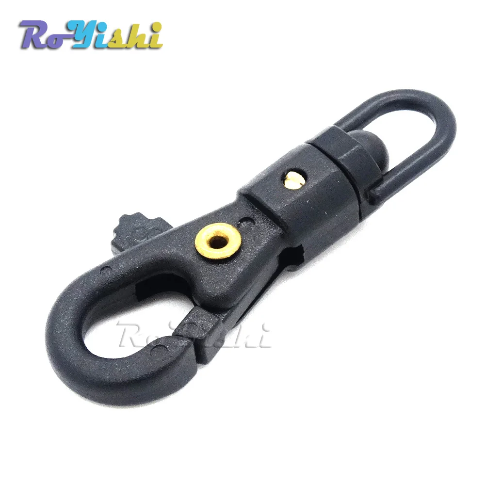 Gancho de presión giratorio de plástico para tejer, hebillas de cordón de Paracord, correas para mochila, color negro - imagen 3