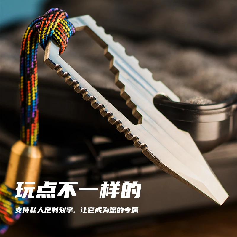 Llave de abridor de botella multifunción de titanio, destornillador de boca plana, llavero, Kit Edc - imagen 2