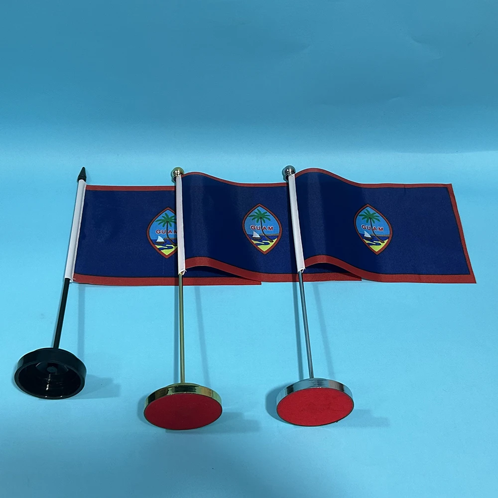 BANDERA SKY escritorio de oficina pequeña bandera de Guam 14x21cm poliéster bandera nacional de Guam bandera de país adornos de escritorio banderas - imagen 2