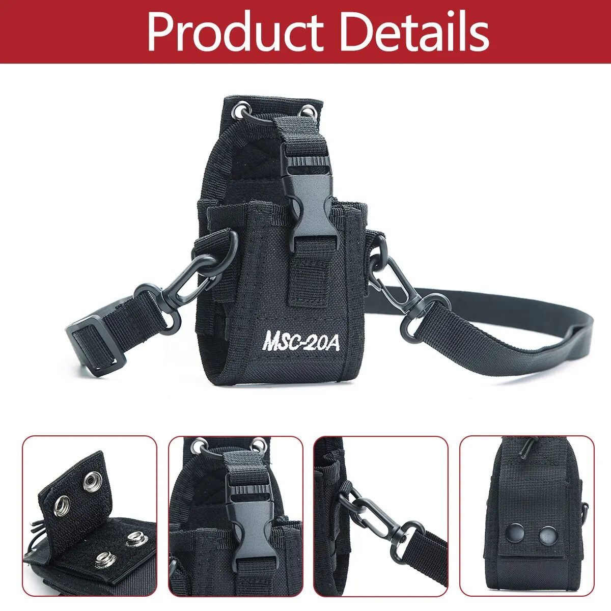 Bolsa táctica para Walkie Talkie, bolsa Oxford Molle para Radio, deporte al aire libre para Baofeng UV 5R Quansheng UV K5, funda para interfono - imagen 5