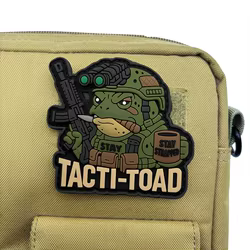 Parche táctico PVC sapo – Emblema de moral con velcro para mochila
