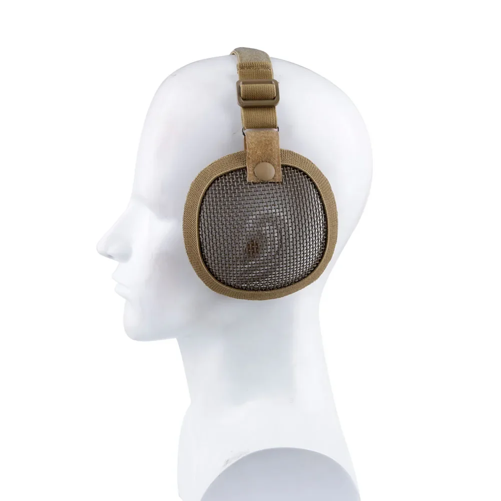 Protector de oídos de malla de acero, funda táctica para orejeras de pistola de aire para la mayoría de los cascos rápidos, equipo para casco de caza y tiro - imagen 4