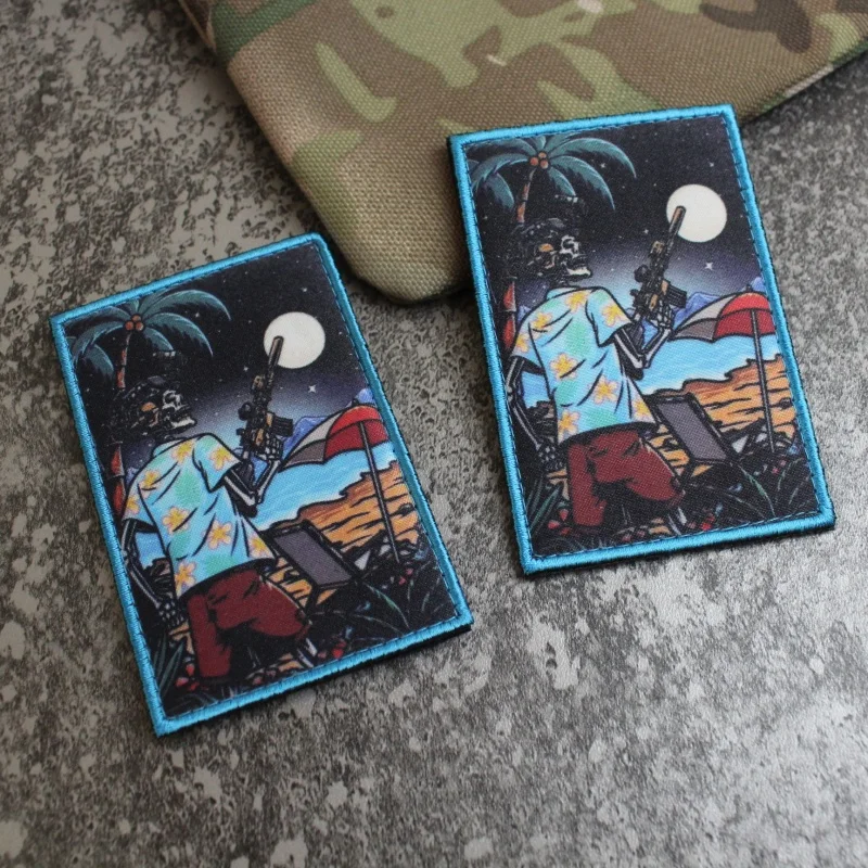 Brazalete mágico con estampado de Calavera, insignia de moral, ropa creativa, parches de mochila, Luna, playa, nuevo diseño - imagen 2