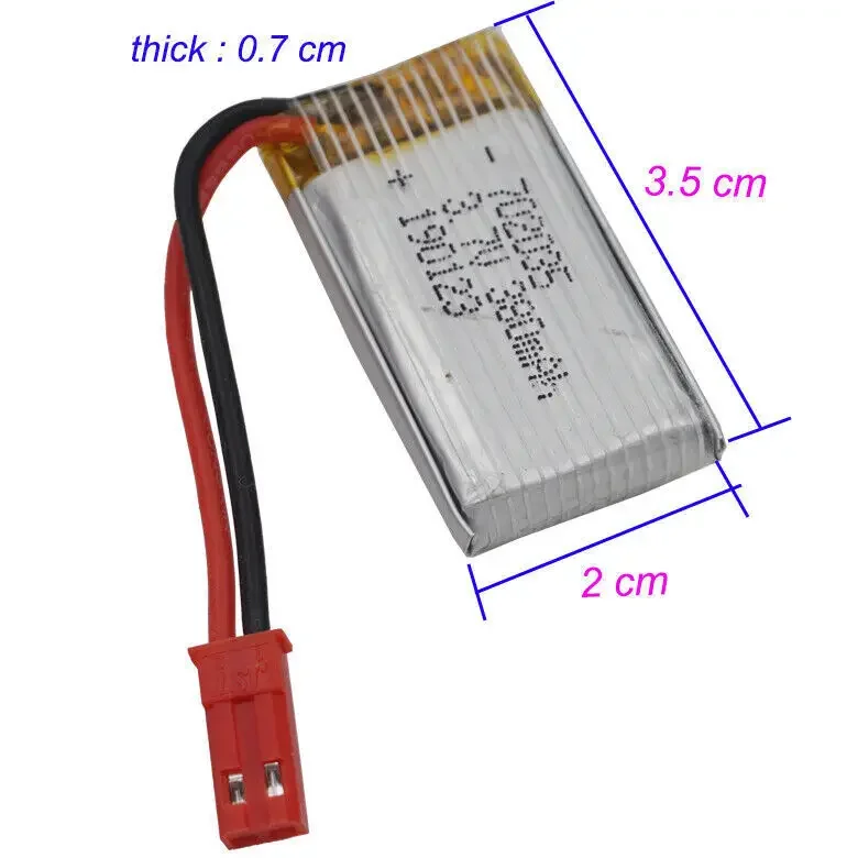 Batería Lipo 3,7 V 380mAh 20C 702035 para Syma X3 Hubsan X4 H107d F180 RC Drone SYMA D360 DFD F182 F183 H8C RC Mini Quadcopter - imagen 4