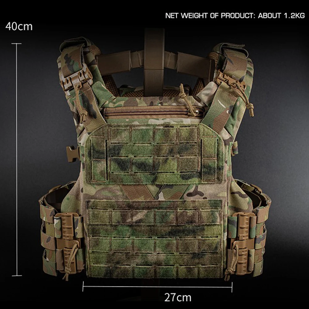 Chaleco de caza de tamaño completo serie K, portador de placa MOLLE, faja ajustable de liberación rápida, chaleco táctico de entrenamiento Airsoft para tiro - imagen 2