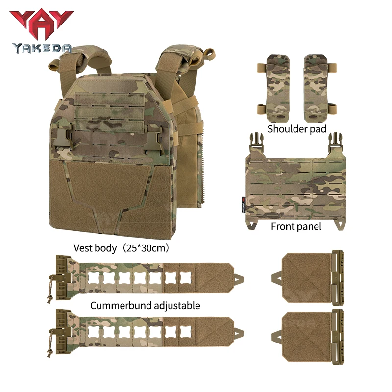 Chaleco táctico de camuflaje de nailon YAKEDA 1000D, chaleco de caza de Color CP con Molle cortado con láser para entrenamiento y equipo de defensa Personal - imagen 5