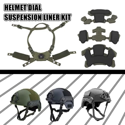 Sistema de suspensión de esfera para casco táctico, correa para la barbilla para ACH MICH FMA EXF, Kit de revestimiento de esfera con almohadilla y tornillos suaves y cómodos