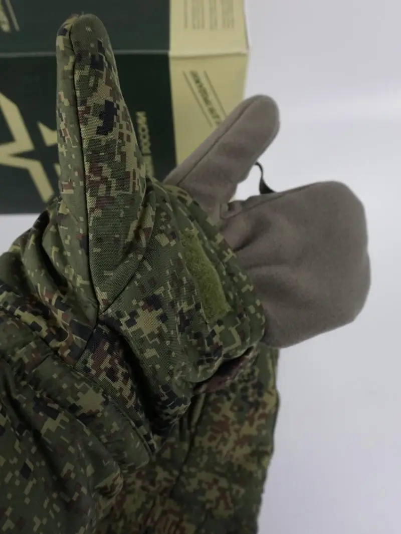 Guantes de algodón de pelo público, lana pura, piel, una pieza, invierno, cálido y grueso, Ejército Ruso, soviético - imagen 3