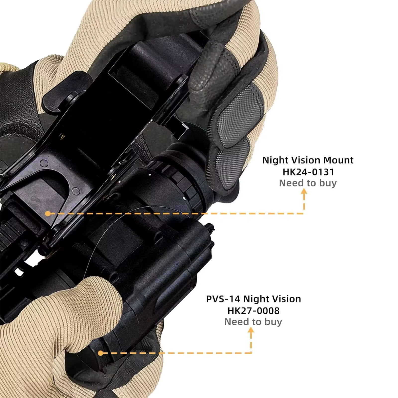 Soporte NVG metal para PVS-14/PVS-7 – Montura rápida casco MICH táctico - imagen 3