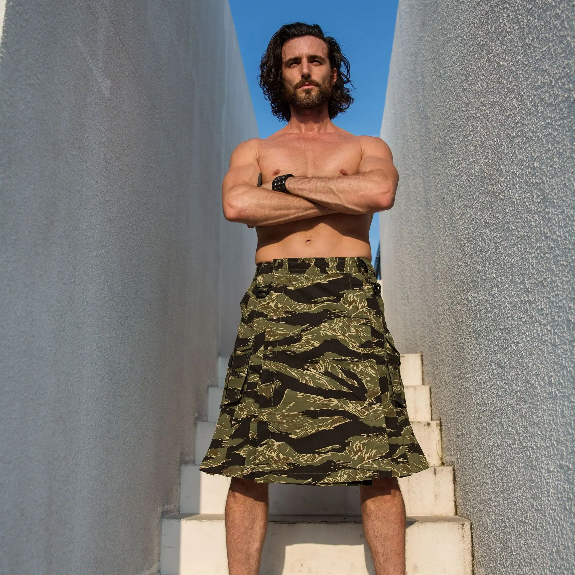 Falda táctica de Escocia para hombre y mujer, pantalones cortos BDU de camuflaje Multicam para entrenamiento al aire libre, ropa de caza, faldas de entrenamiento rápido - imagen 5