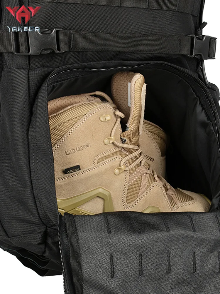 YAKEDA-mochila táctica de gran capacidad, paquete de viaje al aire libre, 1000D, duradera y transpirable, para acampar, senderismo y montaña, 65L - imagen 5
