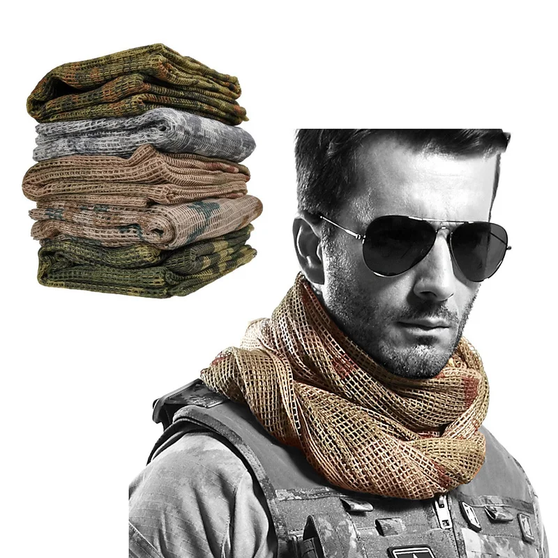 Red de camuflaje, bufanda de camuflaje de red de malla táctica para juegos de guerra, deportes, caza, tiro, fotografía salvaje, bufandas de malla de camuflaje de francotirador - imagen 2