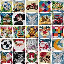 Kits de gancho de pestillo Angel Lady, alfombra con patrón clásico africano, Kit de enganche, cojín de punto anudado de Navidad, alfombra, almohada bordada