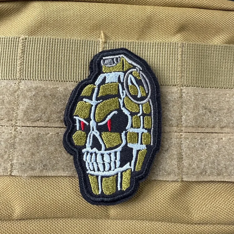 Parche bordado de granada, insignia de moral con gancho y bucle, brazalete militar, pegatinas para mochila, accesorios de ropa DIY - imagen 4