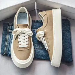 Zapatillas outdoor hombre lona suela gruesa skate urbano resistente