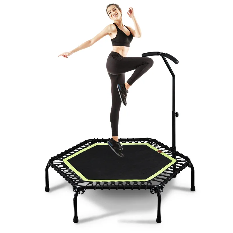 Trampolín plegable para ejercicios con asa, rebote silencioso para gimnasio en casa, entrenamiento cardiovascular de bajo impacto para adultos y niños - imagen 4