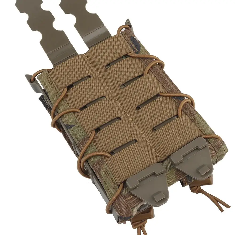 Bolsa larga tipo tigre para Mag, soporte para Mag de 9mm/.45, bolsa doble para MP5 MP7, bolsa para revistas de extracción rápida, sistema MOLLE, caza táctica - imagen 5