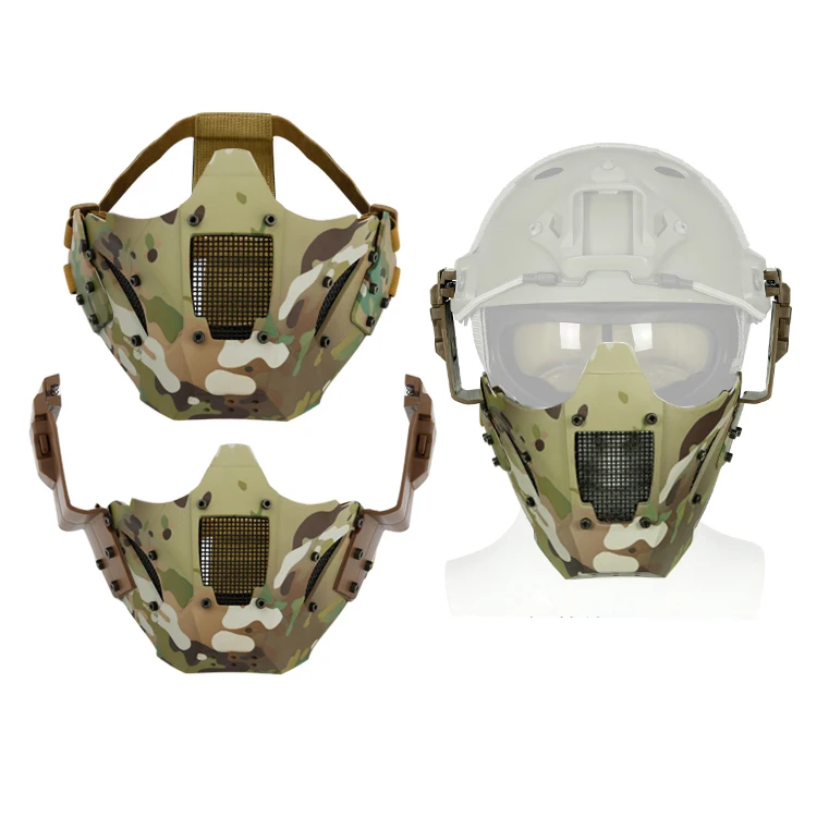 Máscara HALF FACE IRON WARRIOR Light Weitht resistente a impactos compatible con casco rápido