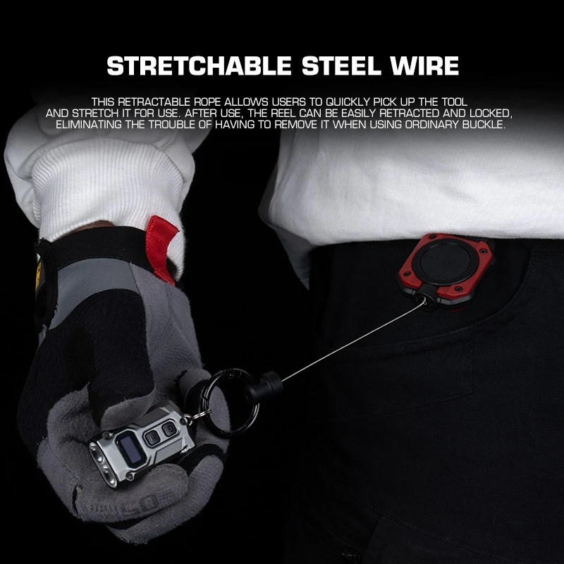 Llavero retráctil de alta resistencia, carretes de insignia de identificación, mosquetón retráctil, soporte de insignia con carcasa multifunción - imagen 2