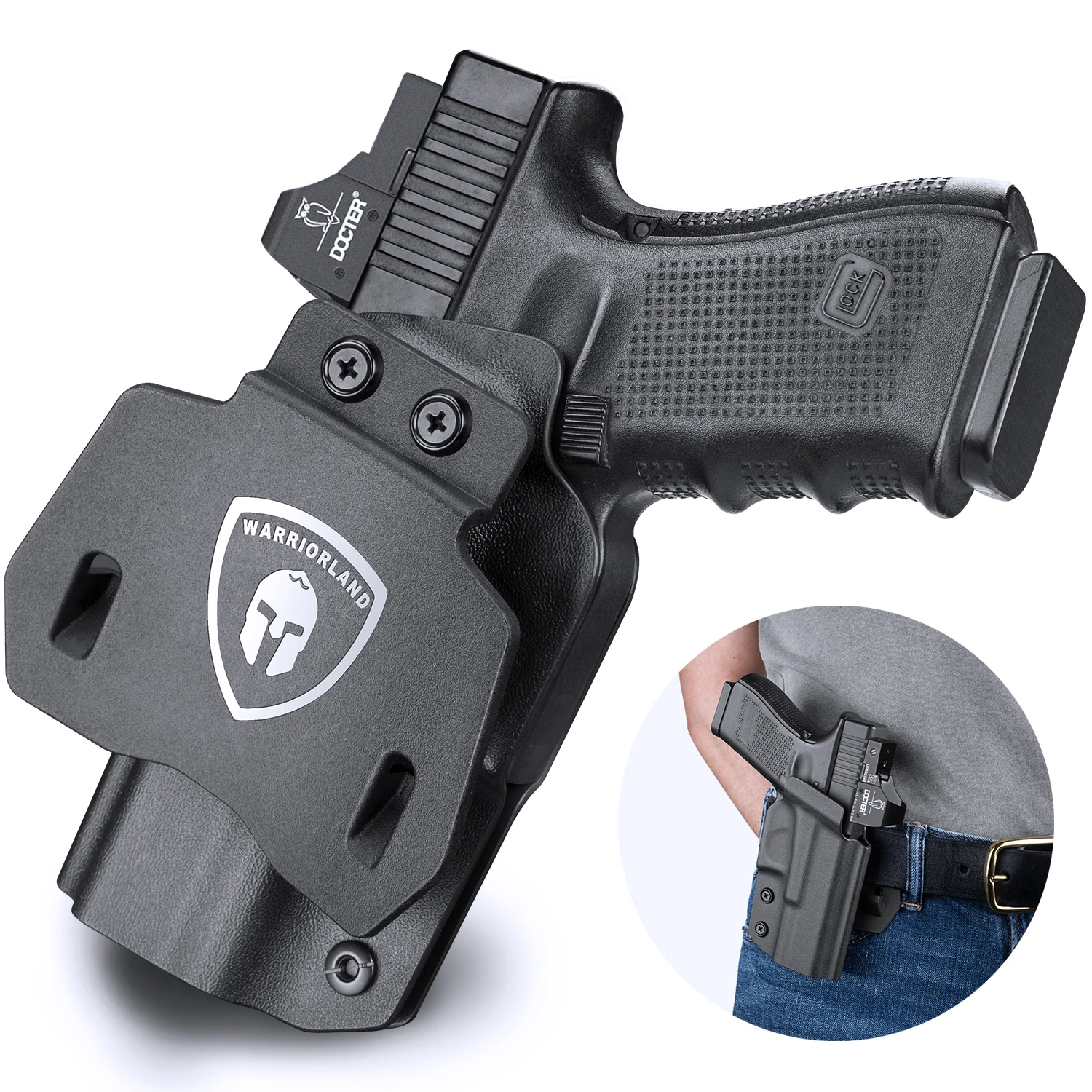 Sólo para Glock G17/G19/G19X/G26/G32/G44/G45 Gen(1-5), fundas tácticas OWB Kydex, pretina con soporte, funda de paleta de 1,75 pulgadas - imagen 3