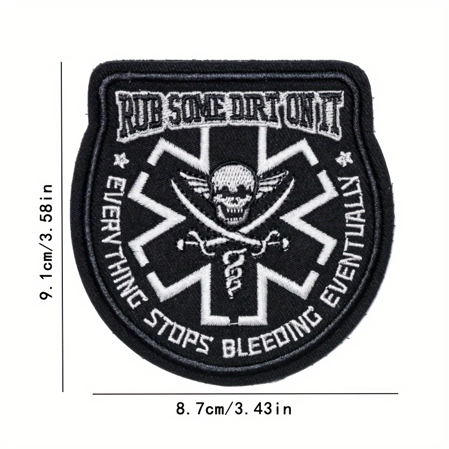 parches velcro mochila tácticos de bordados Rub Some Dirt On It Medic, EMS, EMT, paramédico-parche de Velcros moral bordado para equipo militar Molle, bolsa táctica, mochila - imagen 2