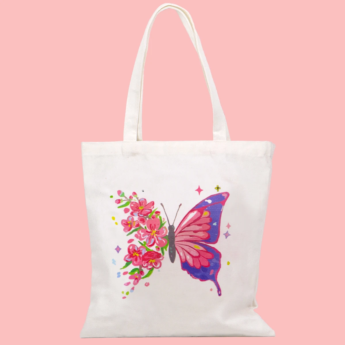 Bolso táctico de lona bandolera estampado mariposa – Plegable mujer - imagen 5