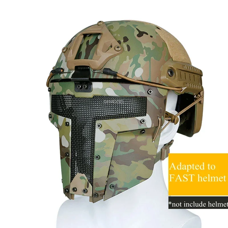 Máscara táctica de cara completa, juego de guerra Cs de combate, máscaras de malla metálica, necesita uso con casco rápido, accesorios de Paintball Airsoft - imagen 3