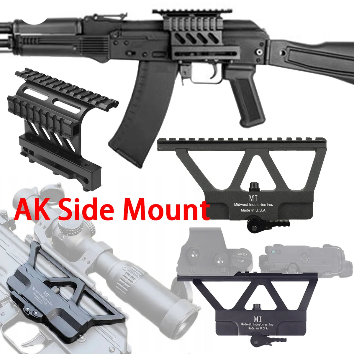 PEQ 15 armas de luz 551 558 holográfica punto rojo mira óptica montaje lateral riel de 20mm para AR15 AK 47 74 accesorios de caza