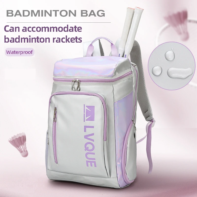 Mochila para raquetas de bádminton con bolsillo para zapatos, bolsa para deportes al aire libre, entrenamiento de Yoga, para ir al trabajo, portátil grande, mochila para viajes universitarios - imagen 3