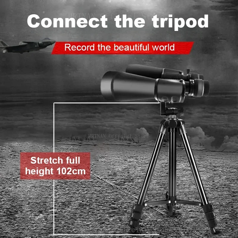 Prismáticos profesionales para exteriores, binoculares potentes para baja visión nocturna, turismo, Camping, caza, telescopio, 20-180X100 - imagen 4