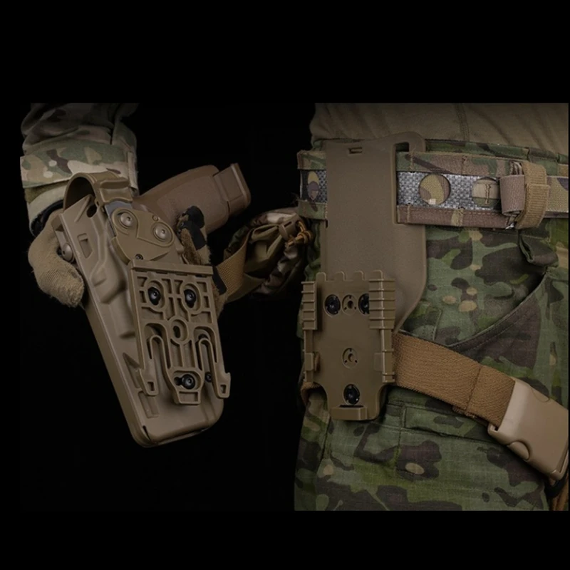 Juego de funda táctica para pistola, correa para pierna, cinturón de nailon para muslo, correa elástica para muslo con hebilla de liberación rápida, funda para pistola QLS 19 22 - imagen 5