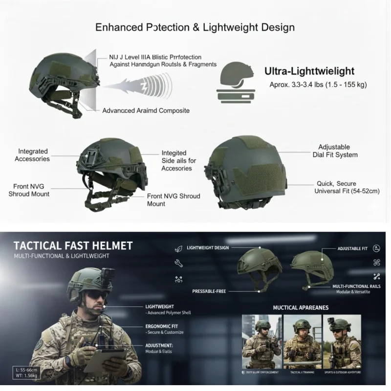 Casco Wendy de corte alto ACH casco táctico fibra de aramida casco a prueba de balas de alta calidad nivel NIJ IIIA absorción rápida de impacto We