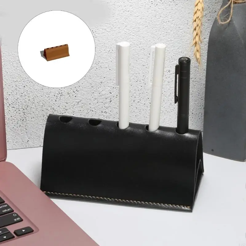 Organizadores pluma escritorio cuero con múltiples espacios para escribir herramientas suministros oficina y K1KF - imagen 5