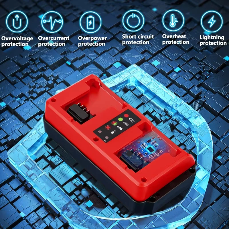 Reemplace el cargador de iones de litio rápido 1.5A 18V para Milwaukee 18V-20V puerto dual para cargador de batería de iones de litio - imagen 4
