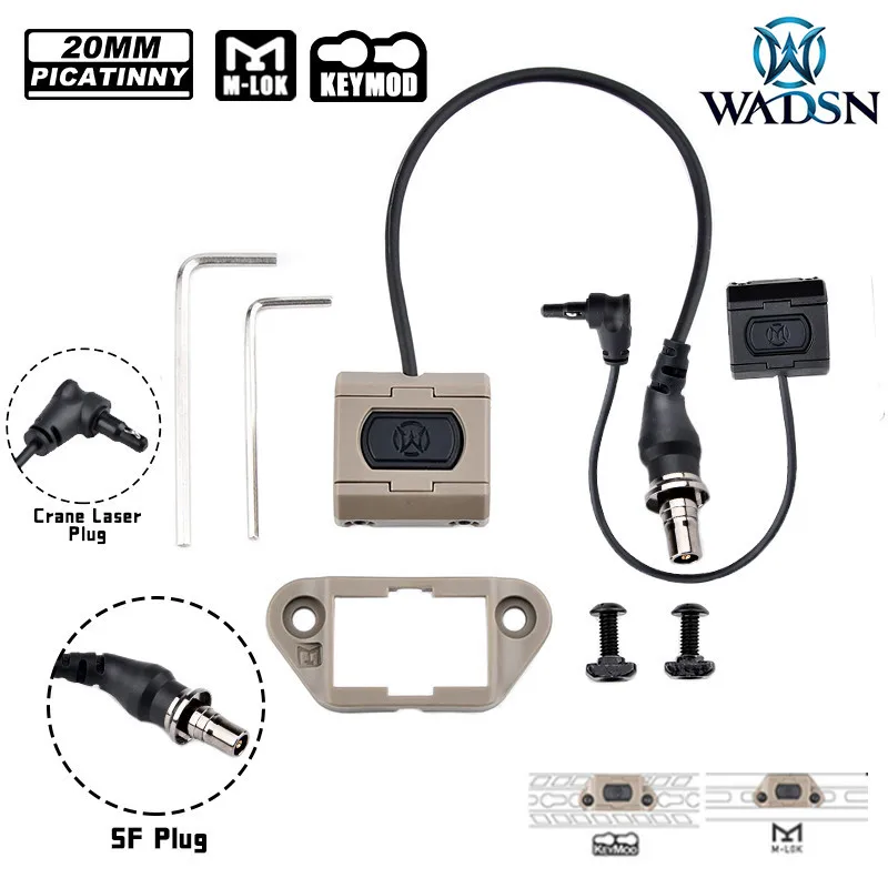 WADSN-interruptor de presión doble remoto táctico, Modbutton para SF M300 M600 Light Airsoft DBAL PEQ15 compatible con Keymod m-lok Picatinny - imagen 3