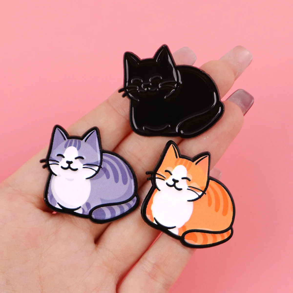 Juego de 6 Broches de Gato Gordo Esmaltados, Broches de Animales para Chaqueta, Mochila, Sombrero, Solapa, Insignia, Accesorio de Joyería Kawaii para Amantes de los Gatos, Regalo - imagen 4