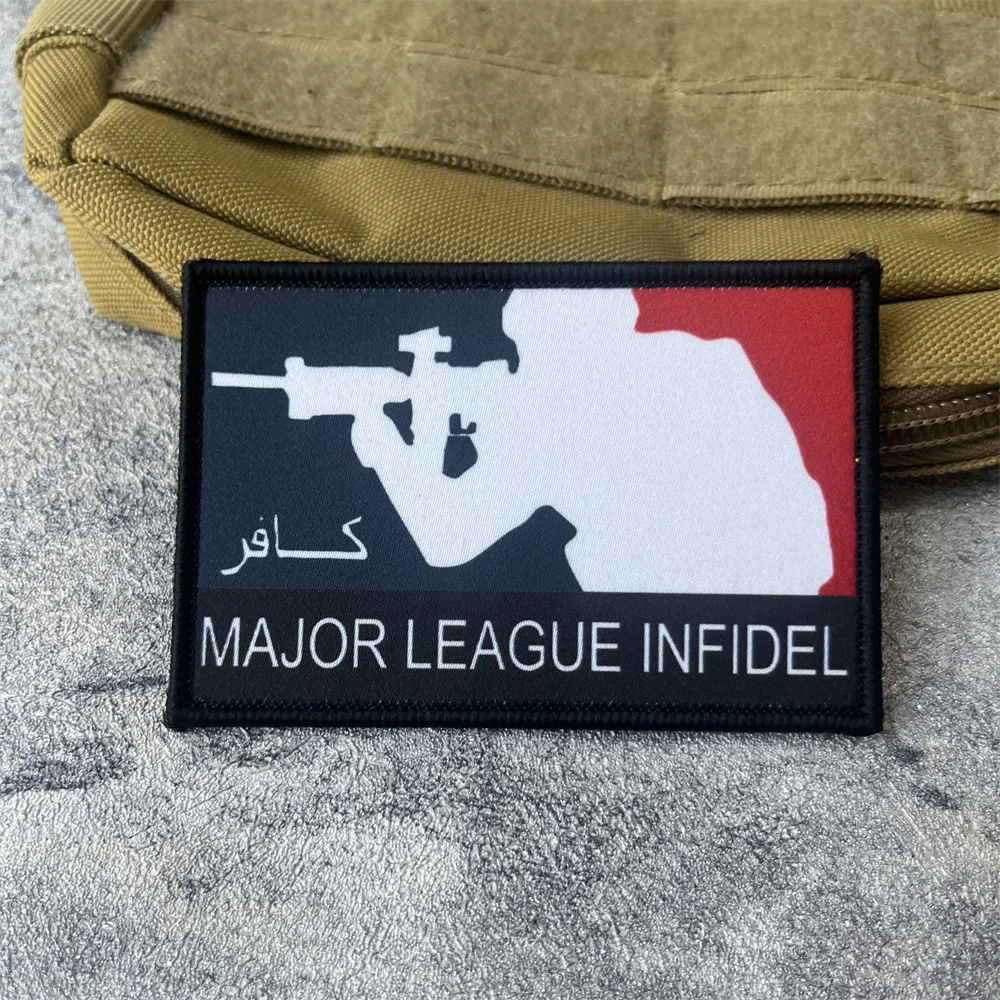 Insignia de moral táctica Airsoft de la Liga Mayor, parches de gancho y bucle impresos, ropa, brazalete del ejército militar, pegatina para mochila - imagen 3