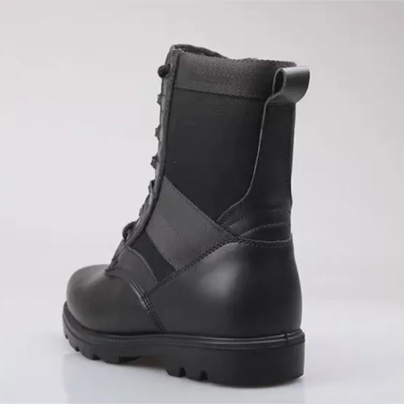 Botas de combate tácticas para hombre, zapatos de seguridad de trabajo con punta de acero ultraligeros, transpirables, de alta calidad, color negro liso - imagen 3