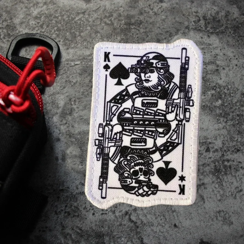 Parche estampado King of Spades para ropa, insignia de moral, parches militares con gancho y bucle, pegatina para mochila táctica, brazalete - imagen 4