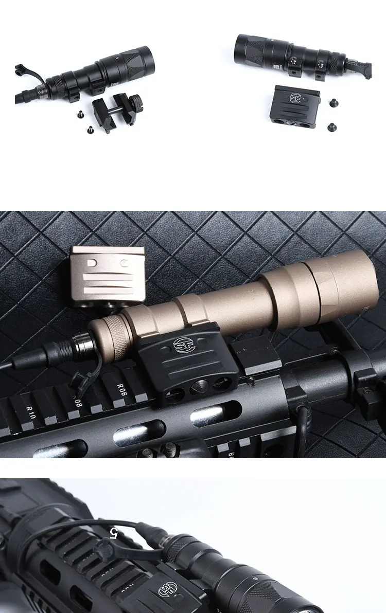 Una pistola con alcance y linterna