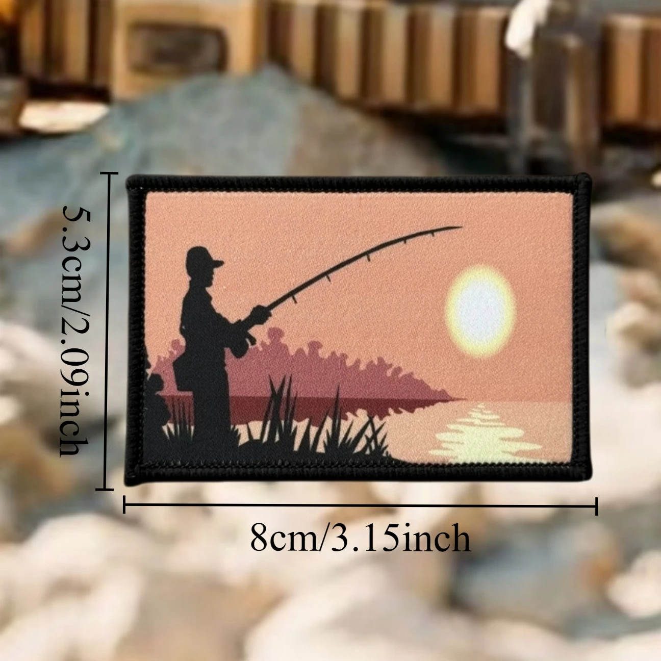 Parche táctico de moral de pesca de pescador de amanecer, pegatina para mochila del ejército militar, apliques impresos, parches de gancho y bucle para ropa - imagen 2