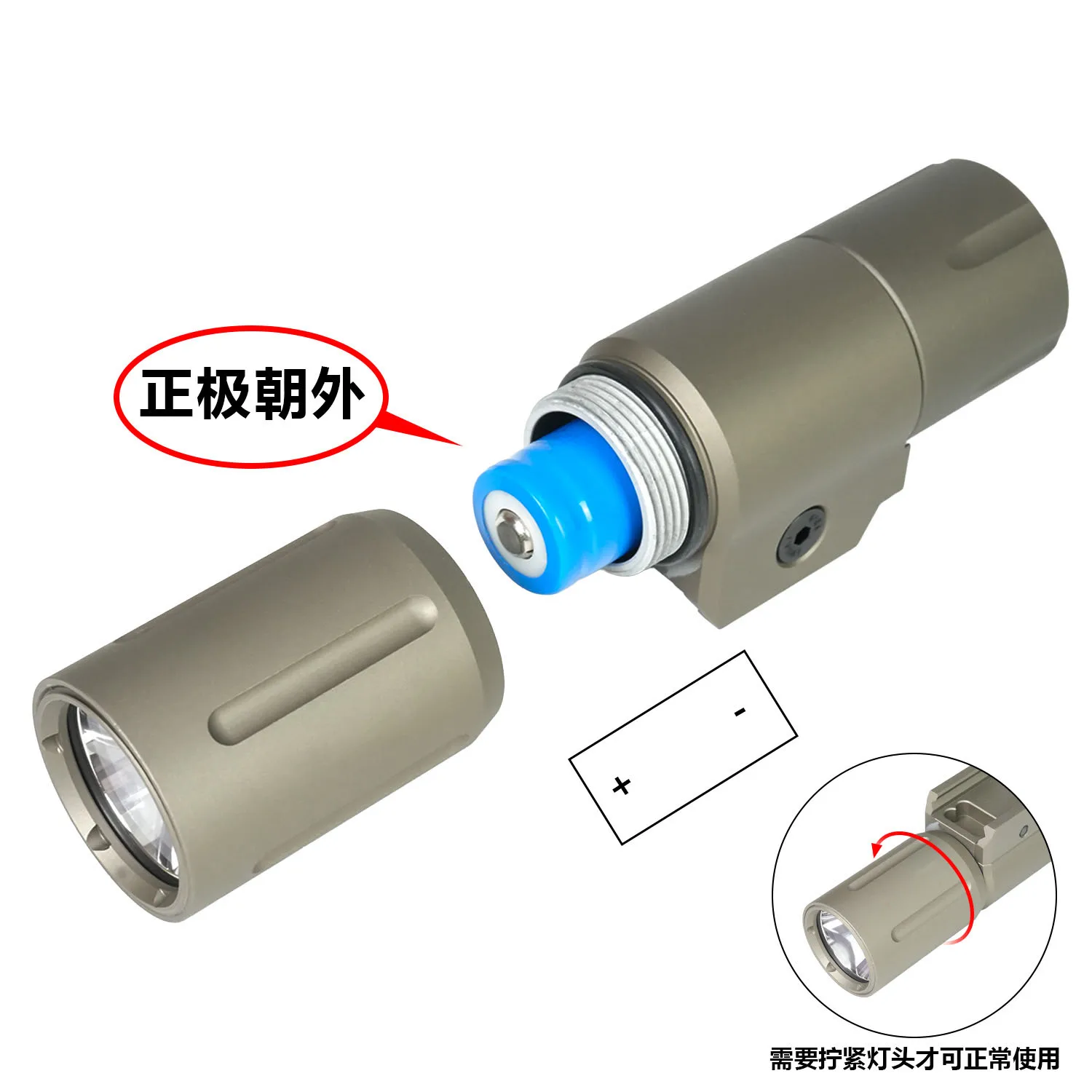 Linterna táctica P-D-W riel Picatinny LED blanco para caza y exterior - imagen 4