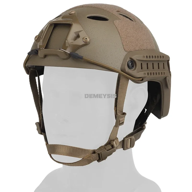 Casco táctico FAST PJ ajustable para caza al aire libre, equipo de protección para la cabeza de combate de Paintball, cascos deportivos de tiro CS Wargame - imagen 3